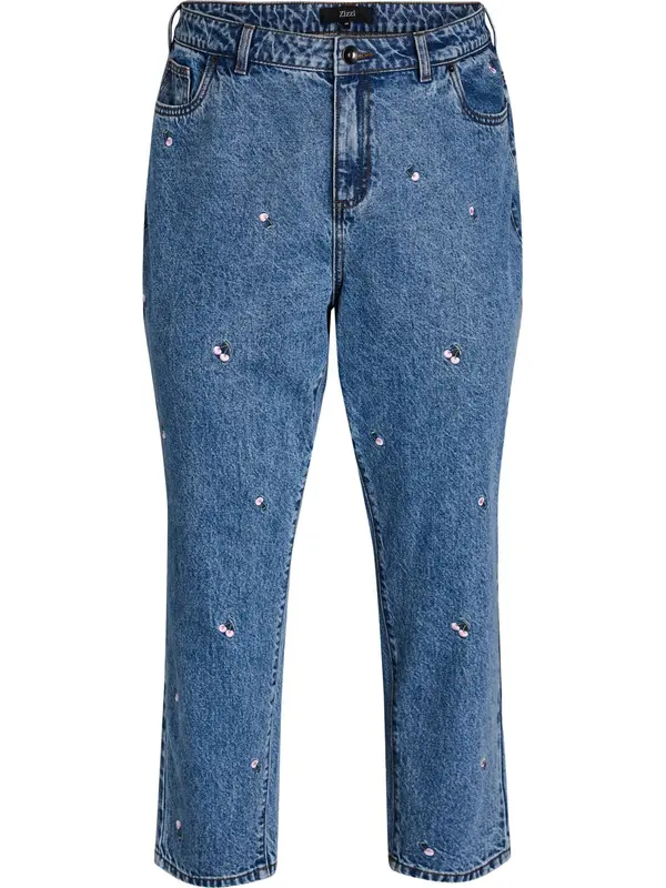 Zizzi Zizzi Kavbojke 'Mille'  moder denim / oliva / rosé