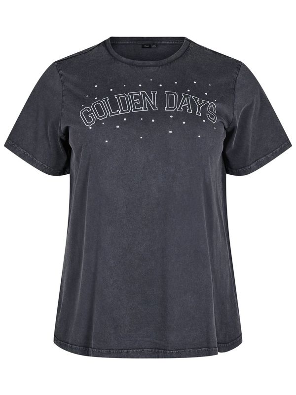 Zizzi Zizzi Majica 'Efiona'  srebrna / bela