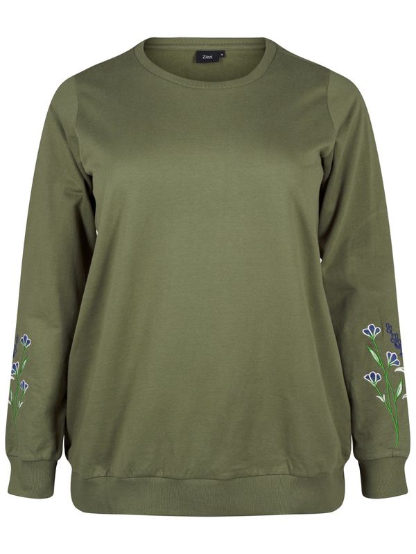 Zizzi Zizzi Majica 'ESALVIA'  zelena / bela