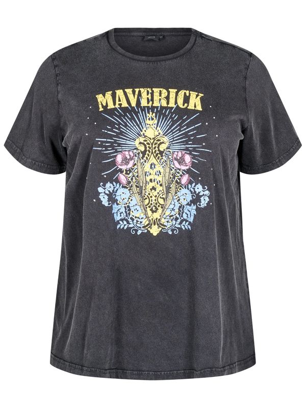 Zizzi Zizzi Majica 'Fiona'  siva / mešane barve