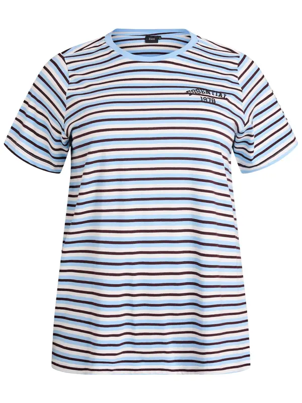 Zizzi Zizzi Majica 'MALLIS'  neonsko modra / temno modra / naravno bela