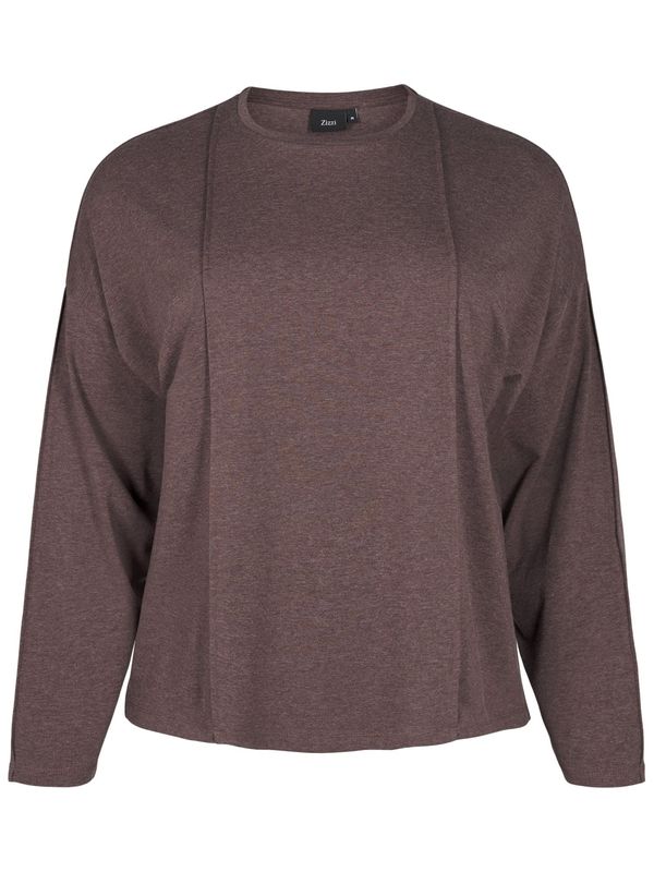 Zizzi Zizzi Majica 'MKarla'  pikčasto rjava