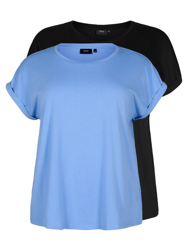 Zizzi Zizzi Majica 'MKATJA'  modra / črna