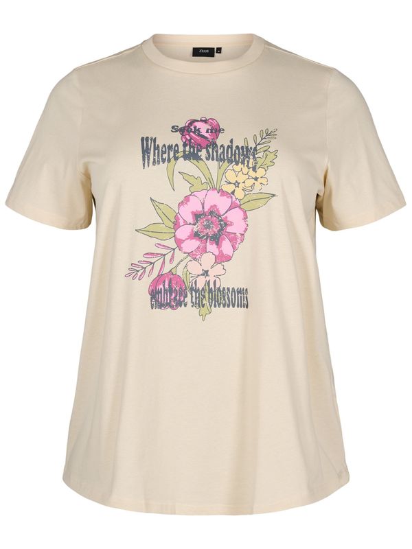 Zizzi Zizzi Majica 'VELIN'  bež / mešane barve