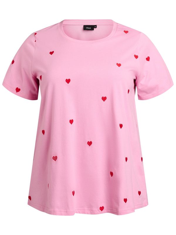 Zizzi Zizzi Majica 'Velin'  roza / rdeča