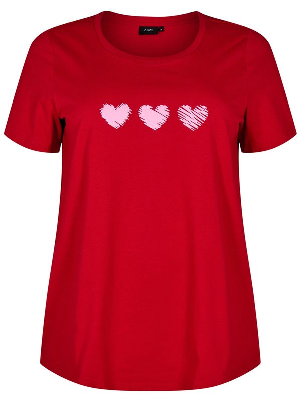 Zizzi Zizzi Majica 'Velin'  svetlo roza / rdeča