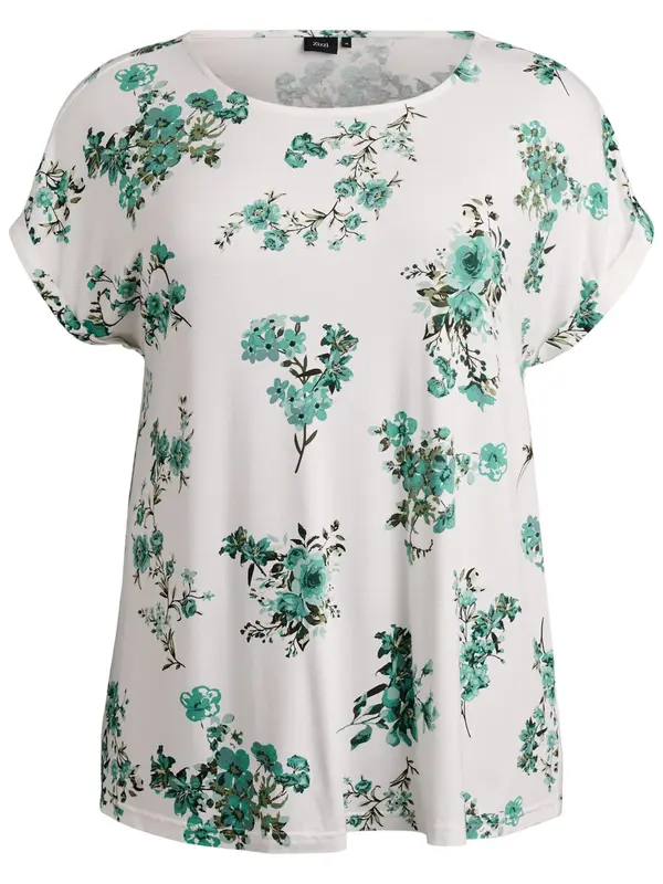 Zizzi Zizzi Majica 'Vmalis'  oliva / smaragd / bela