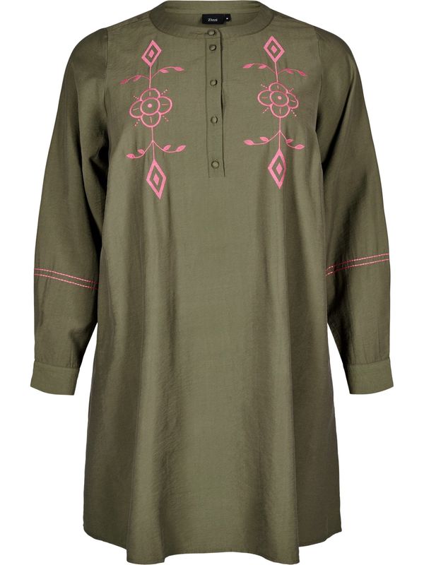 Zizzi Zizzi Obleka 'MFLORINA'  zelena / roza