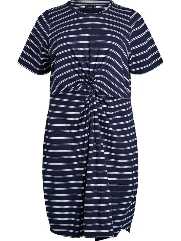 Zizzi Zizzi Obleka 'Mmelissa'  marine / bela