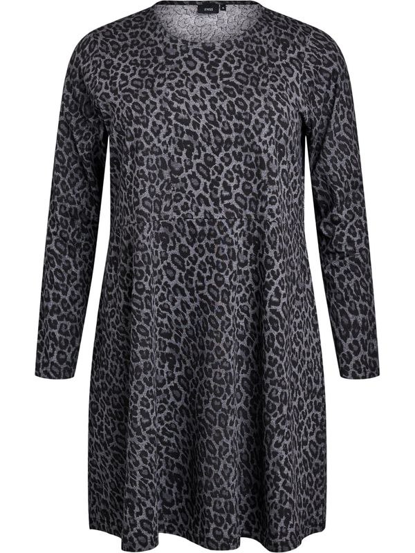 Zizzi Zizzi Obleka 'POLLY'  temno siva / črna