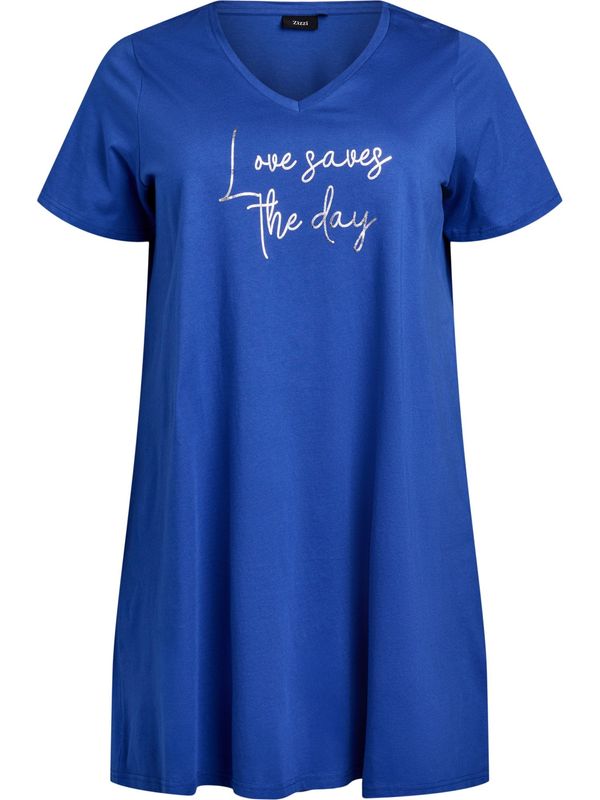 Zizzi Zizzi Spalna srajca 'Malba'  temno modra / srebrna