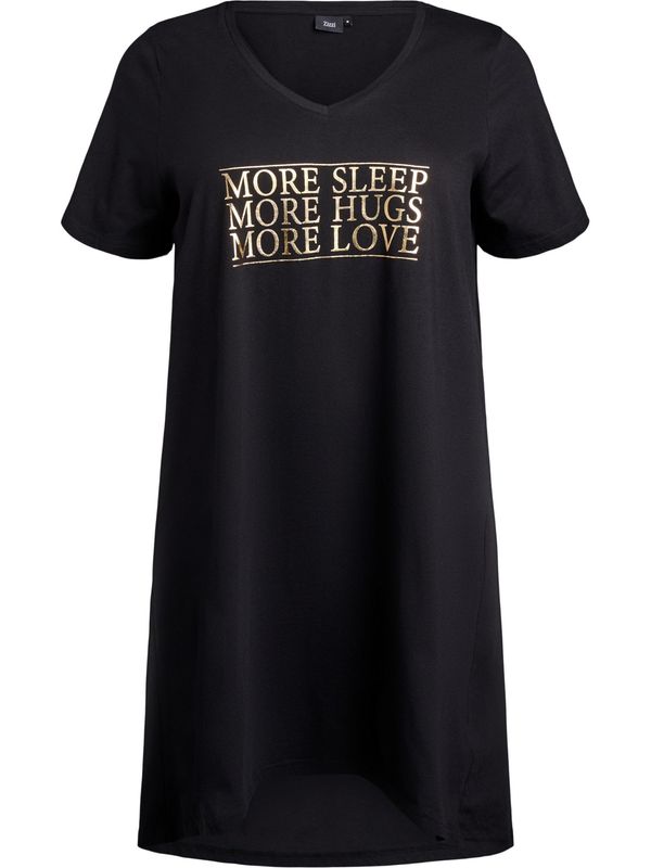 Zizzi Zizzi Spalna srajca 'MALBA'  zlata / črna