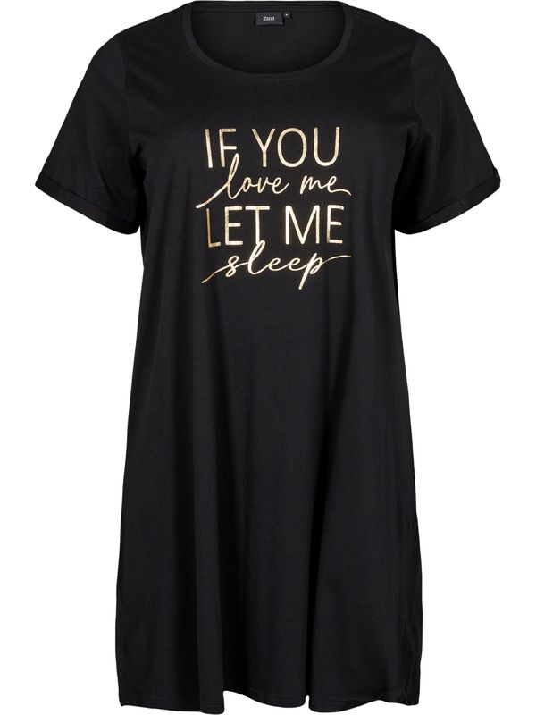 Zizzi Zizzi Spalna srajca 'Mally'  zlata / črna