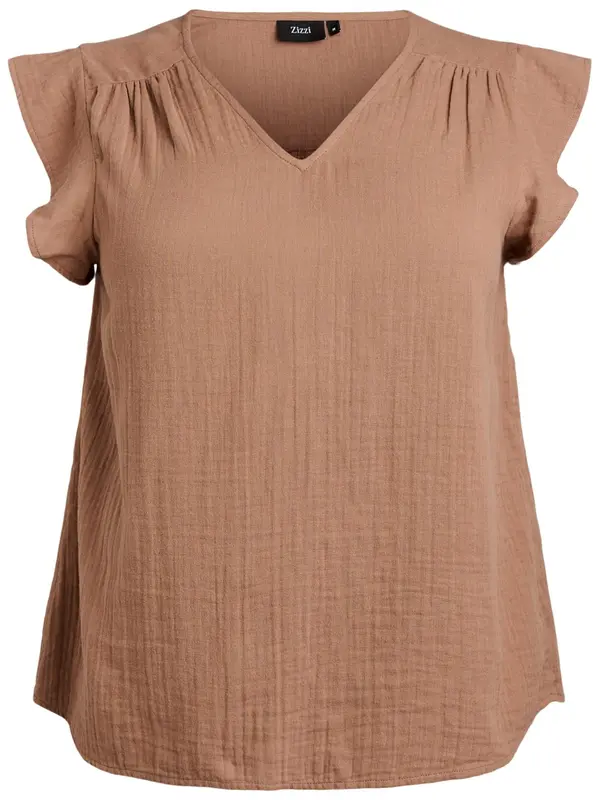Zizzi Zizzi Top 'VVIVU'  mokka