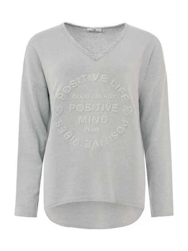 Zwillingsherz Zwillingsherz Majica 'Positive Mind'  svetlo siva