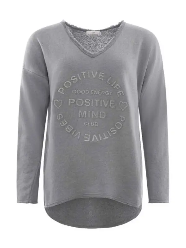 Zwillingsherz Zwillingsherz Majica 'Positive Mind'  temno siva