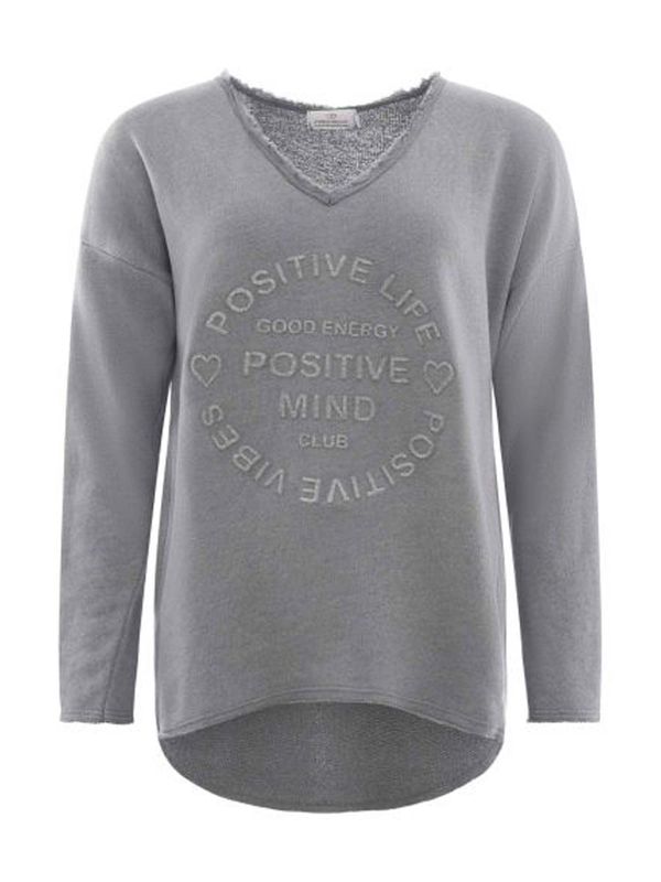 Zwillingsherz Zwillingsherz Majica 'Positive Mind'  temno siva