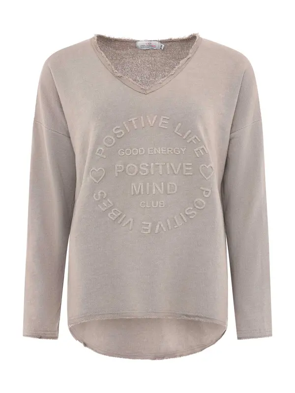 Zwillingsherz Zwillingsherz Majica 'Positive Mind'  temno siva