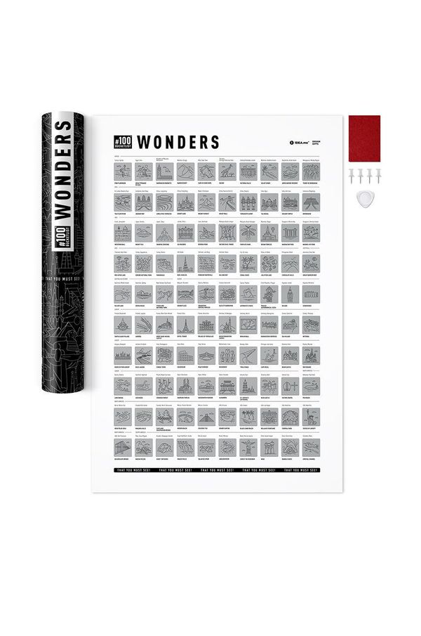 1DEA.me 1DEA.me plakat praskanka #100 BUCKETLIST Wonders Edition