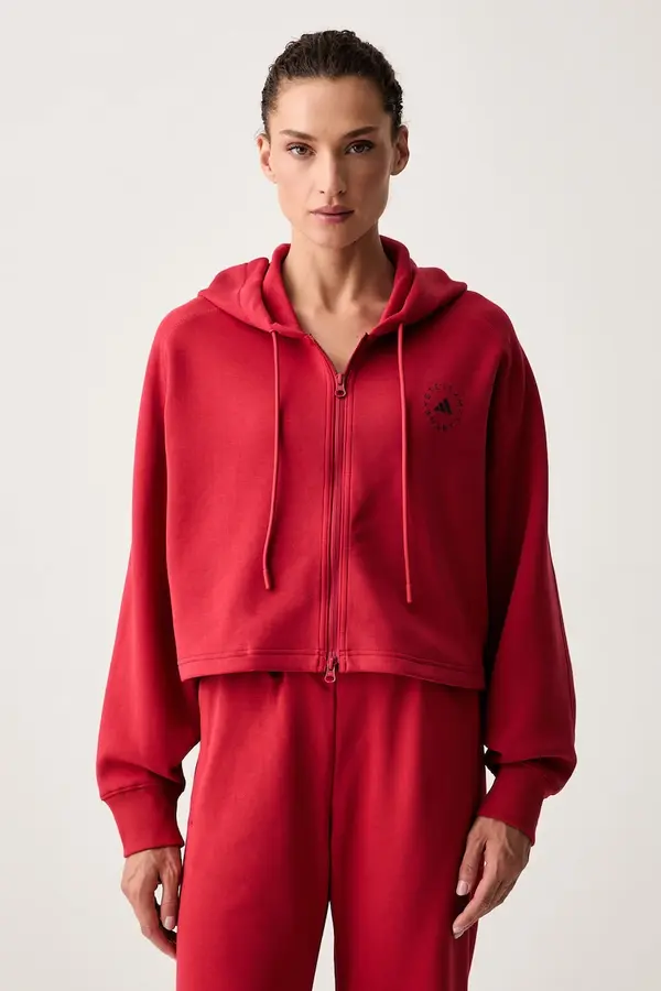 adidas by Stella McCartney adidas by Stella McCartney jopica s kapuco ženska z bombažem