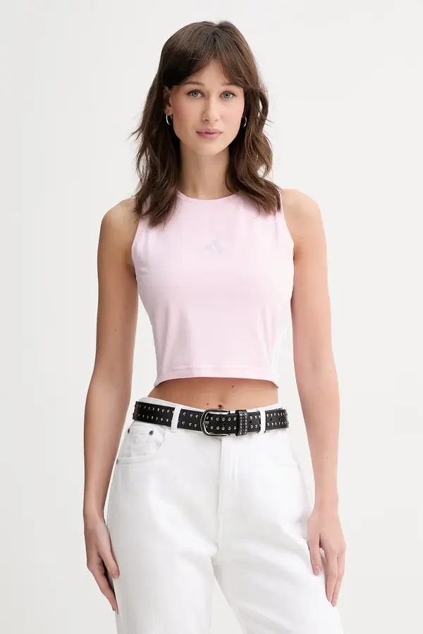 adidas adidas crop top ženski bombažni z elastanom