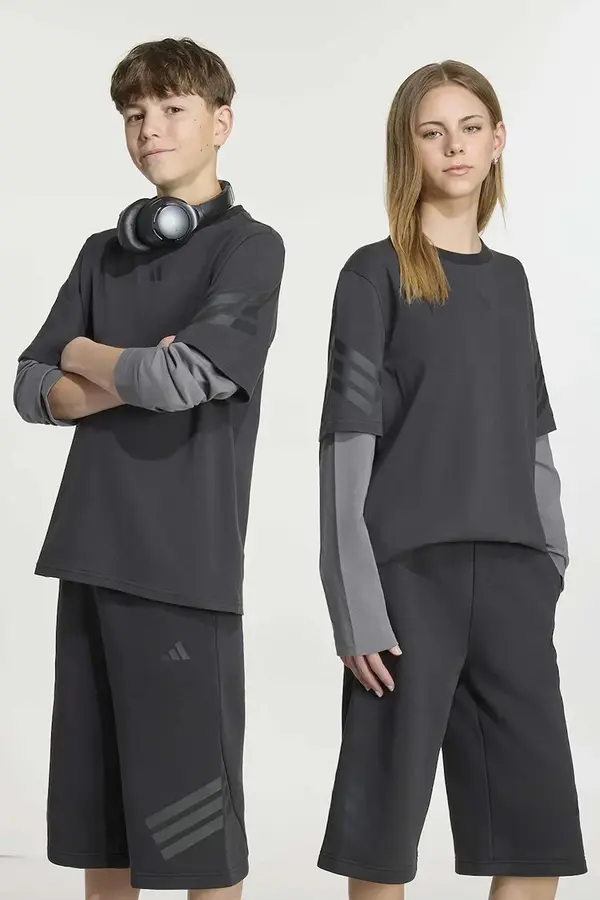 adidas adidas majica z dolgimi rokavi otroška bombažna z elastanom