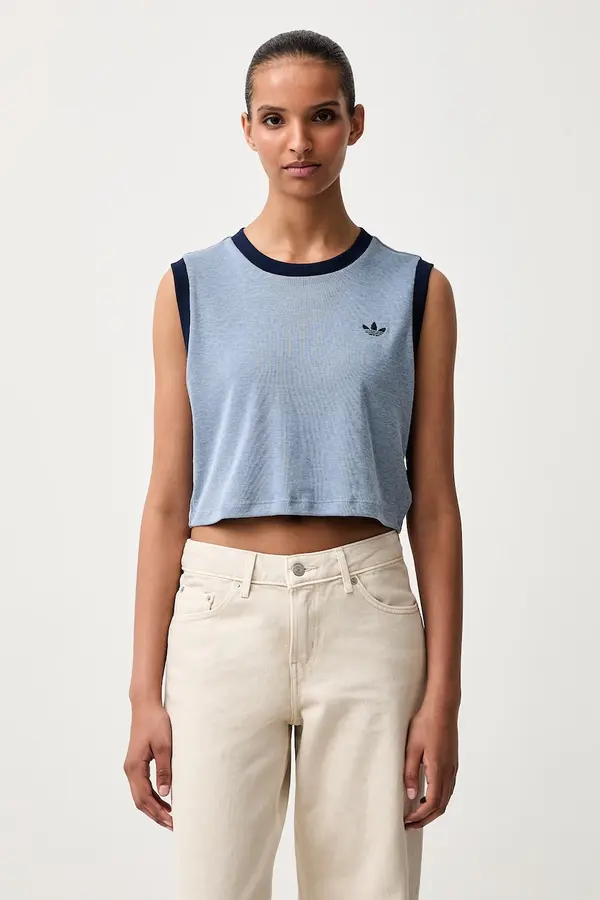 adidas Originals adidas Originals crop top ženski z modalom Heather