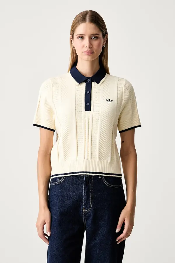 adidas Originals adidas Originals polo majica ženska z viskozo Cable Knit Cali