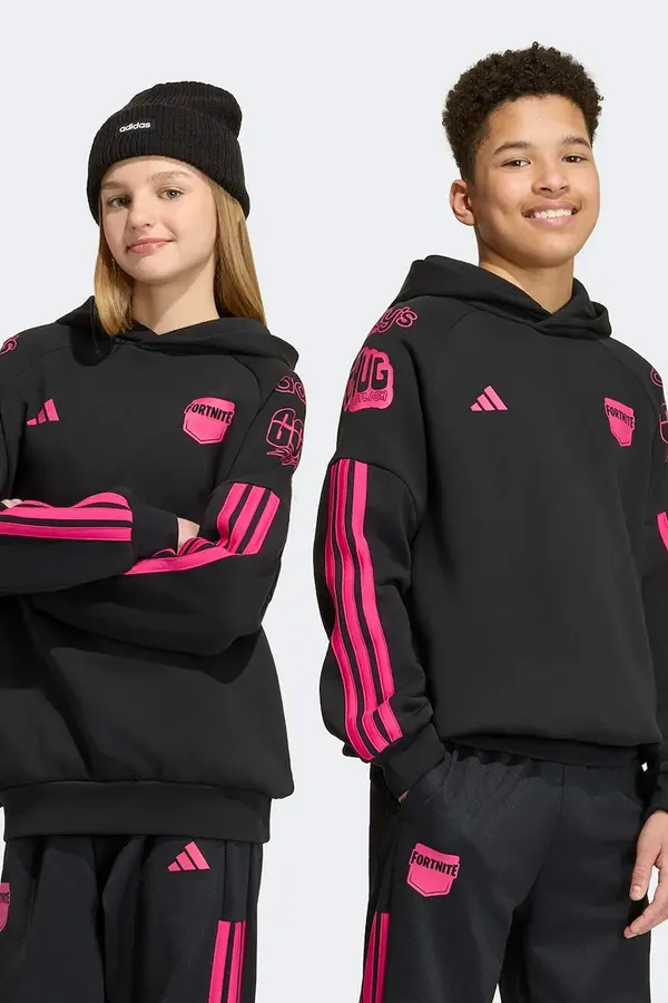adidas adidas pulover s kapuco otroški z bombažem FORTNITE