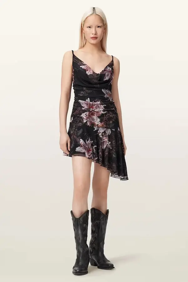 AllSaints AllSaints asimetrična obleka BEA