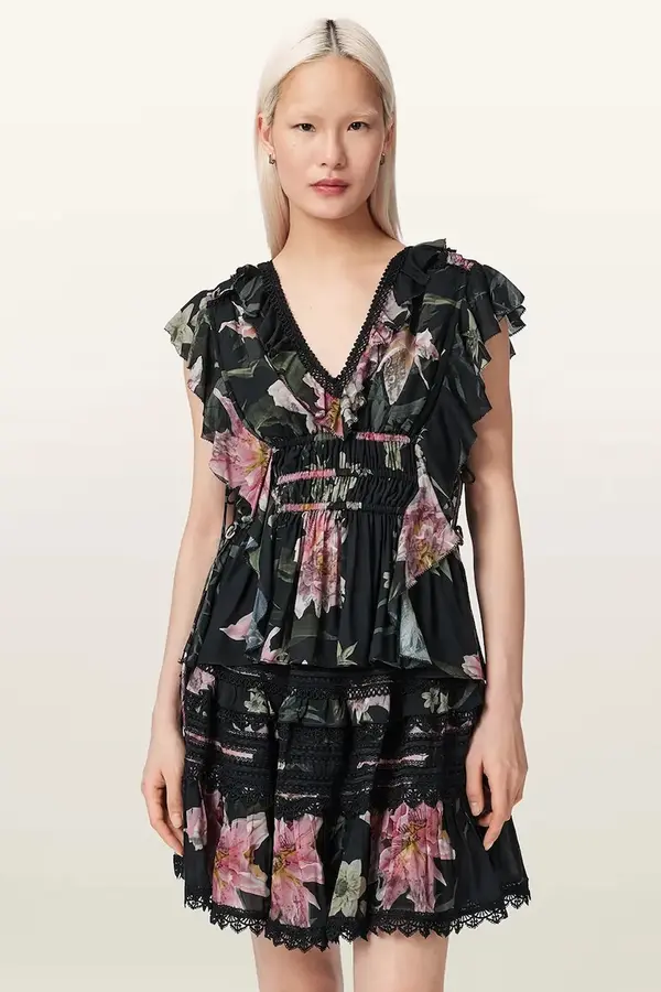 AllSaints AllSaints bluza z volančki ženska modalna CANTO