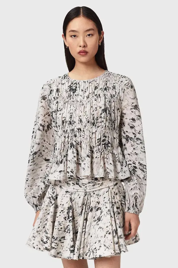 AllSaints AllSaints bluza z volančki ženska z viskozo MELANI