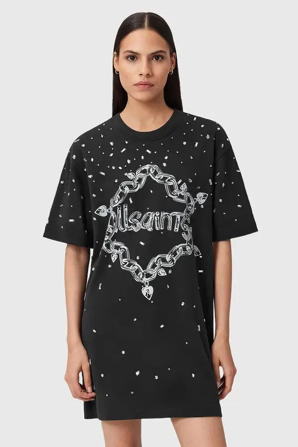 AllSaints AllSaints Bombažna obleka AllSaints DRIP