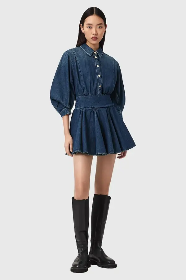AllSaints AllSaints obleka A-kroja iz denima ARLO