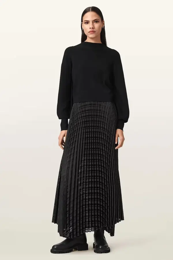 AllSaints AllSaints obleka s puloverjem viskozna