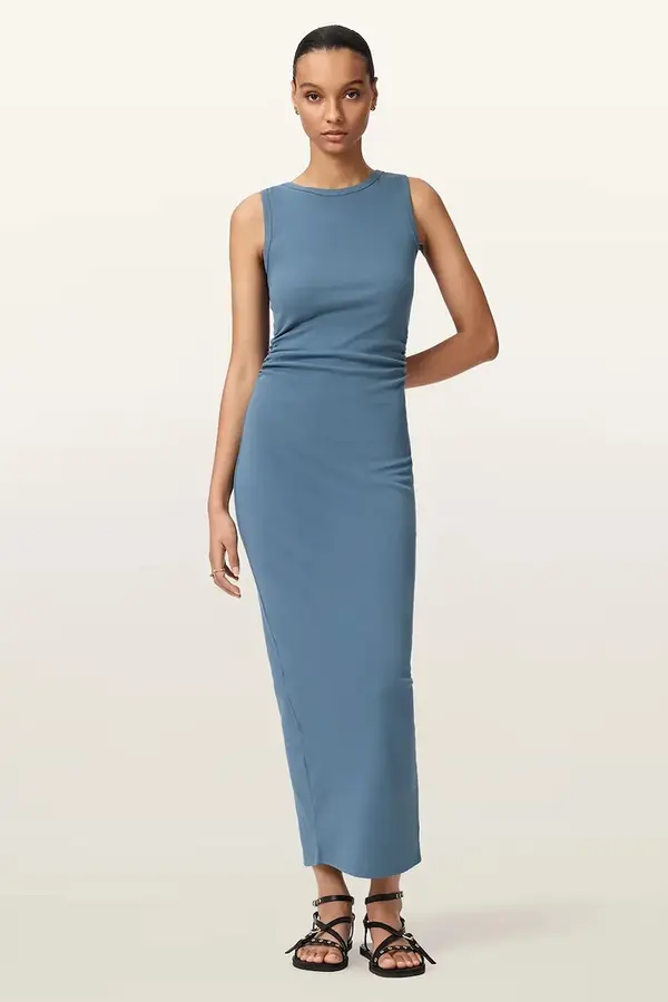 AllSaints AllSaints poletna obleka z bombažem KATARINA DRESS