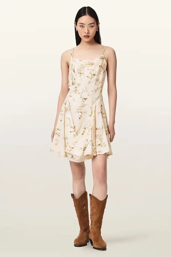 AllSaints AllSaints poletna obleka z viskozo CLAIRE