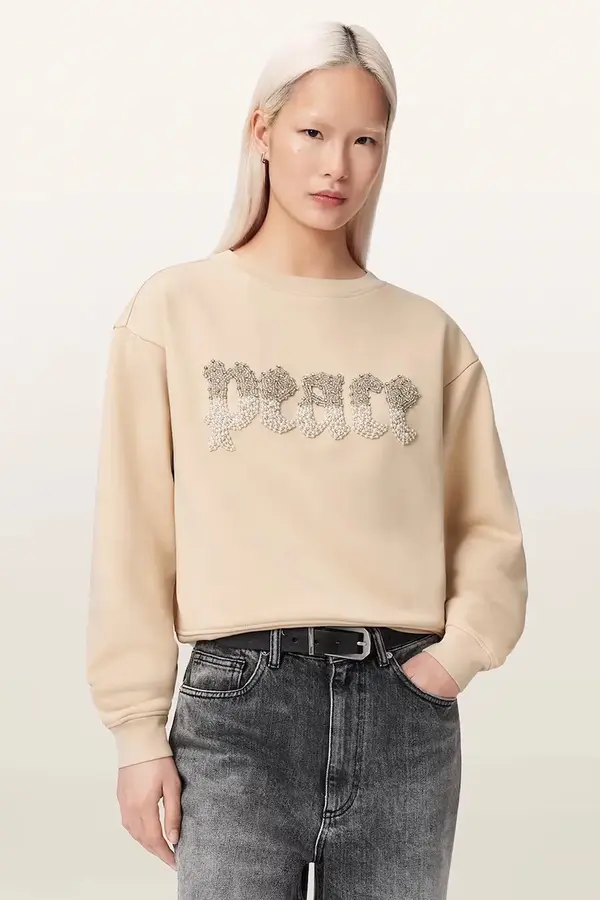 AllSaints AllSaints pulover ženski z bombažem PEACE
