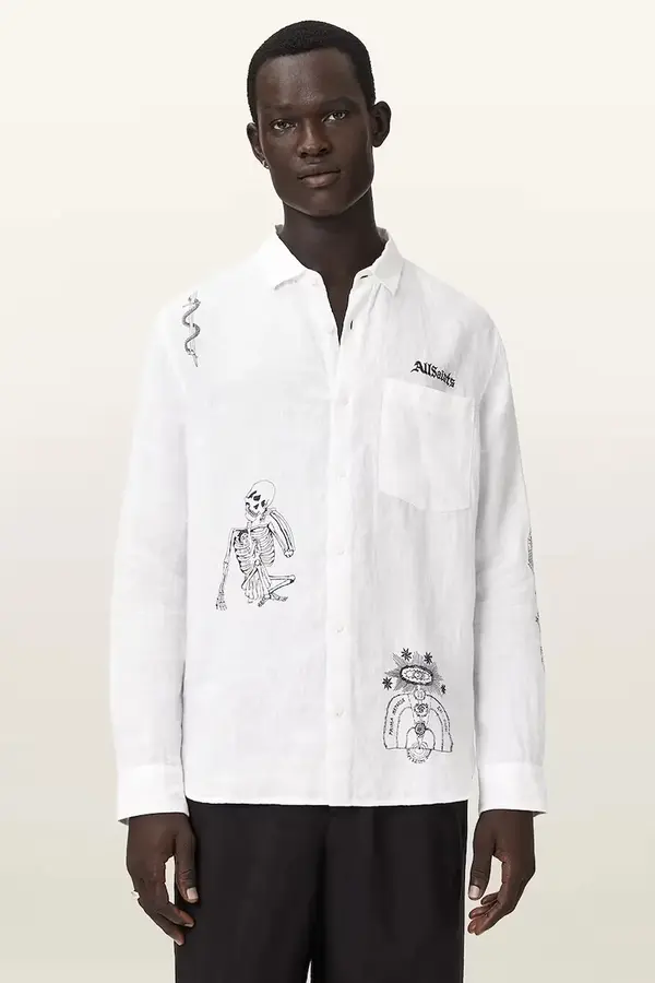 AllSaints AllSaints srajca moška lanena TERROR