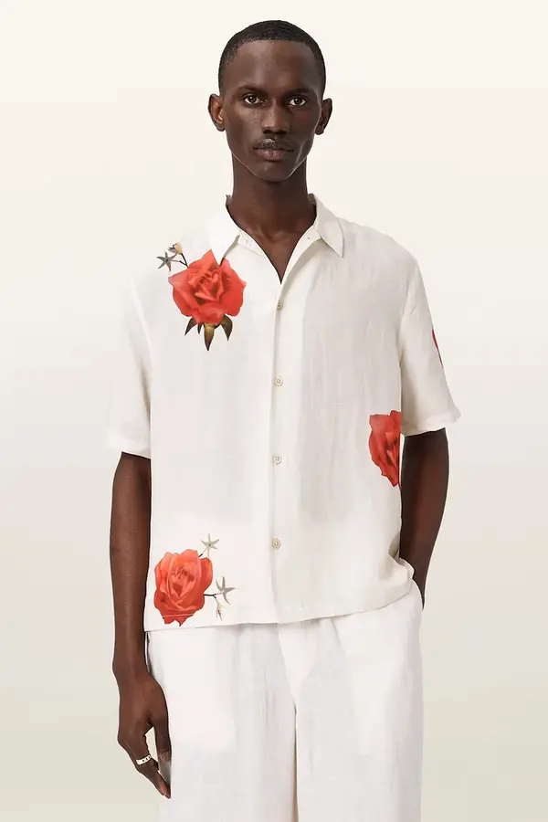AllSaints AllSaints srajca moška z lanom FLEUR