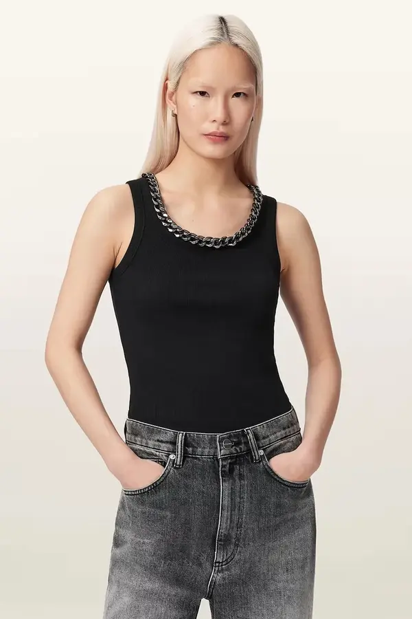 AllSaints AllSaints top ženski z bombažem LUCY