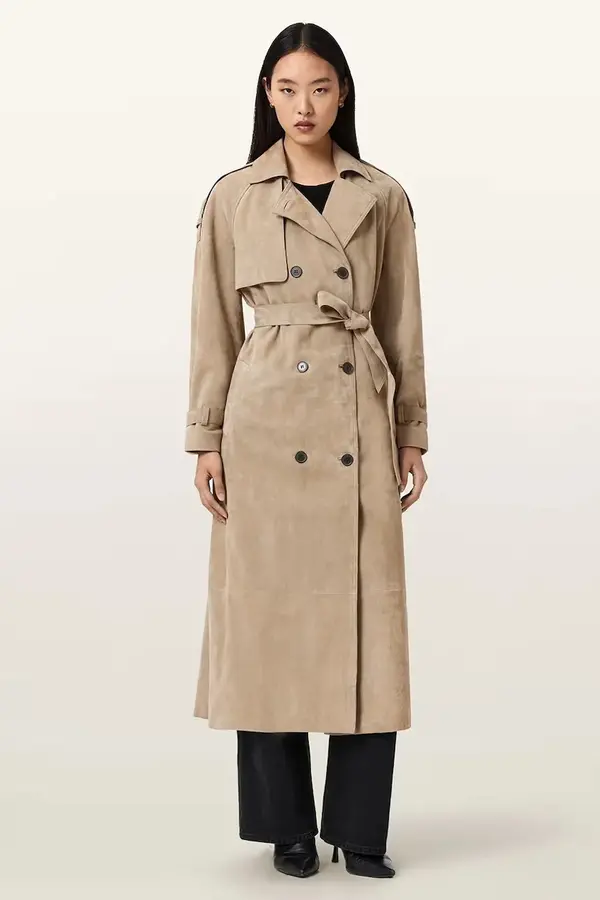 AllSaints AllSaints trenčkot ženski semiš REED SUEDE