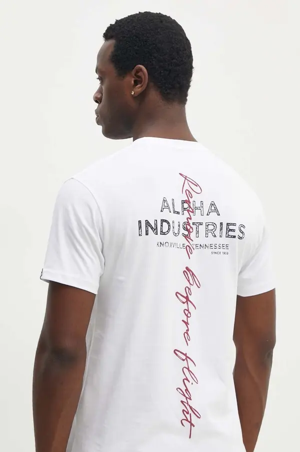 Alpha Industries Alpha Industries kratka majica moška bombažna Signature Backprint