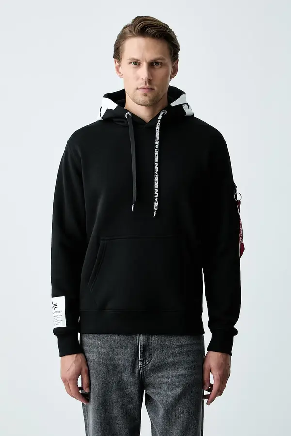 Alpha Industries Alpha Industries pulover s kapuco moški z bombažem
