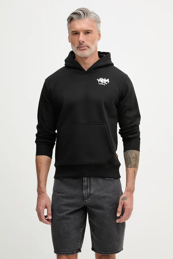 Alpha Industries Alpha Industries pulover s kapuco moški z bombažem Signature
