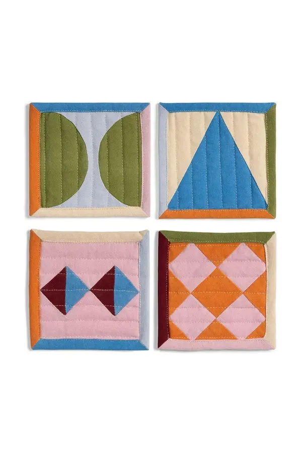 &k amsterdam &k Amsterdam komplet podstavkov iz bombaža 12 x 12 cm
