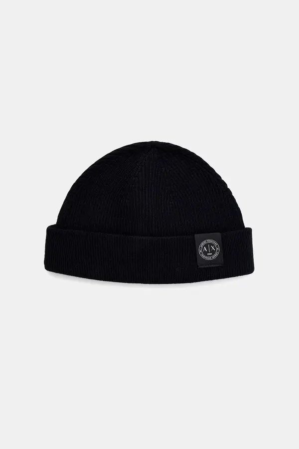 Armani Exchange Armani Exchange beanie kapa moška z dodatkom volne