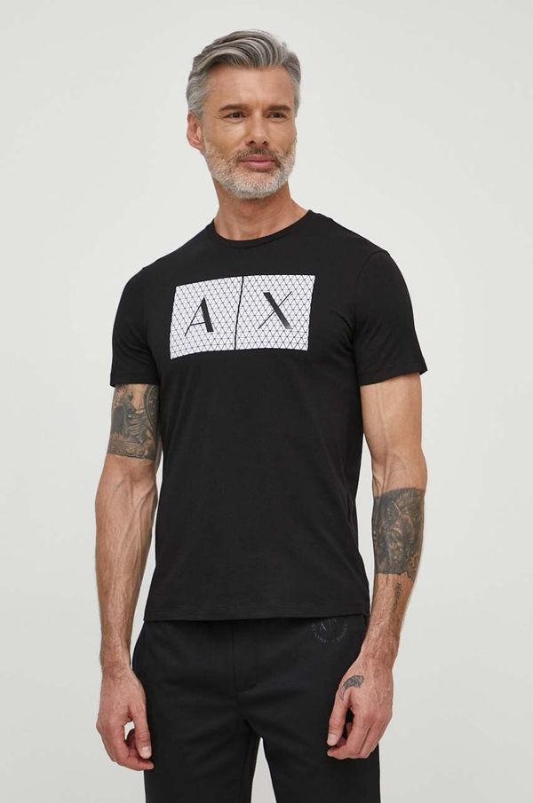 Armani Exchange Armani Exchange bombažna majica črna barva, s potiskom, 8NZTCK Z8H4Z