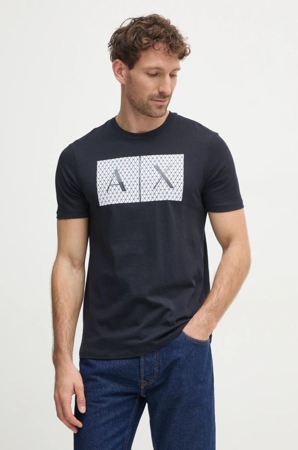 Armani Exchange Armani Exchange bombažna majica mornarsko modra barva, s potiskom, 8NZTCK Z8H4Z