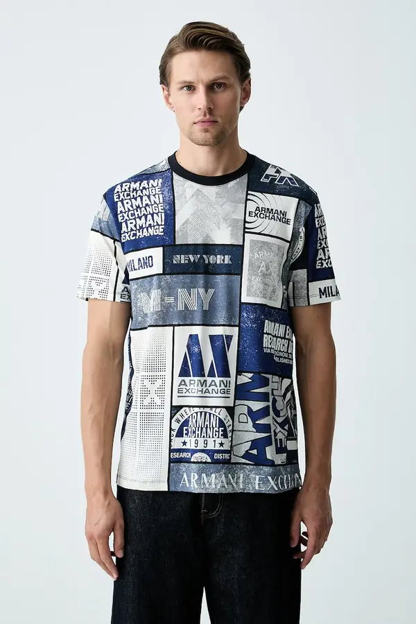 Armani Exchange Armani Exchange kratka majica moška z bombažem